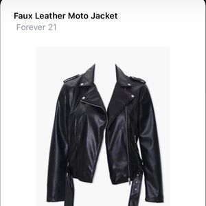black faux leather jacket